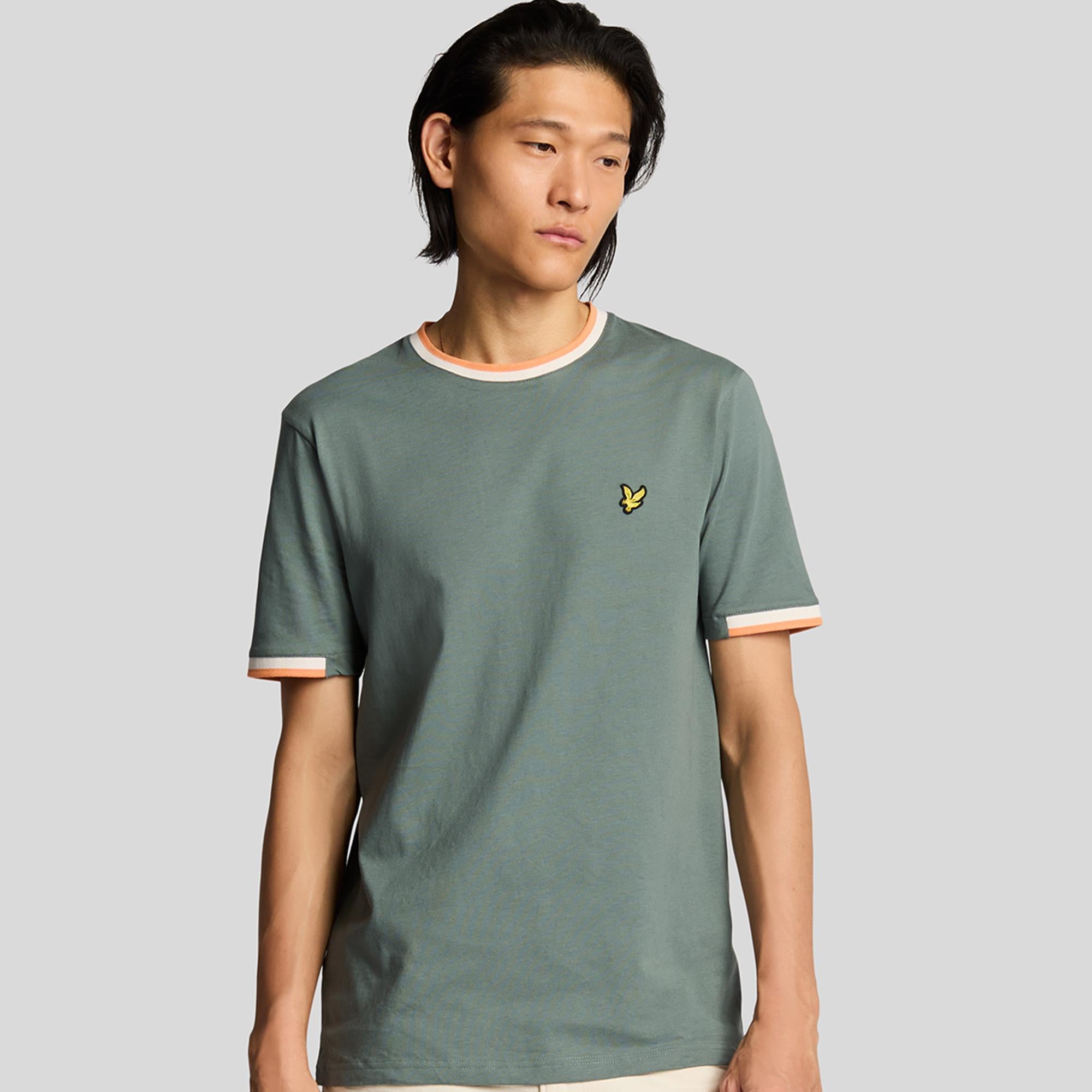 Lyle & Scott Half Tipped T-Shirt Green Mercurial